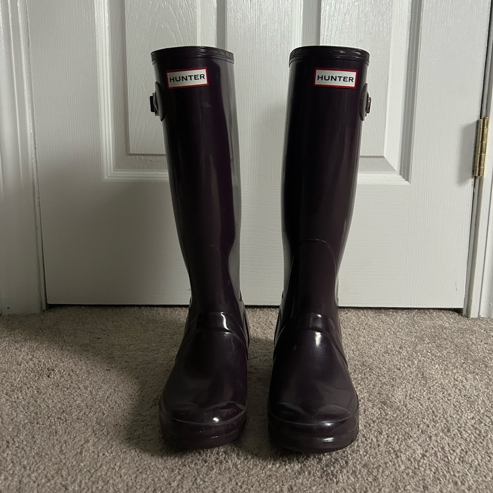 Tall Dark Purple Hunter Boots